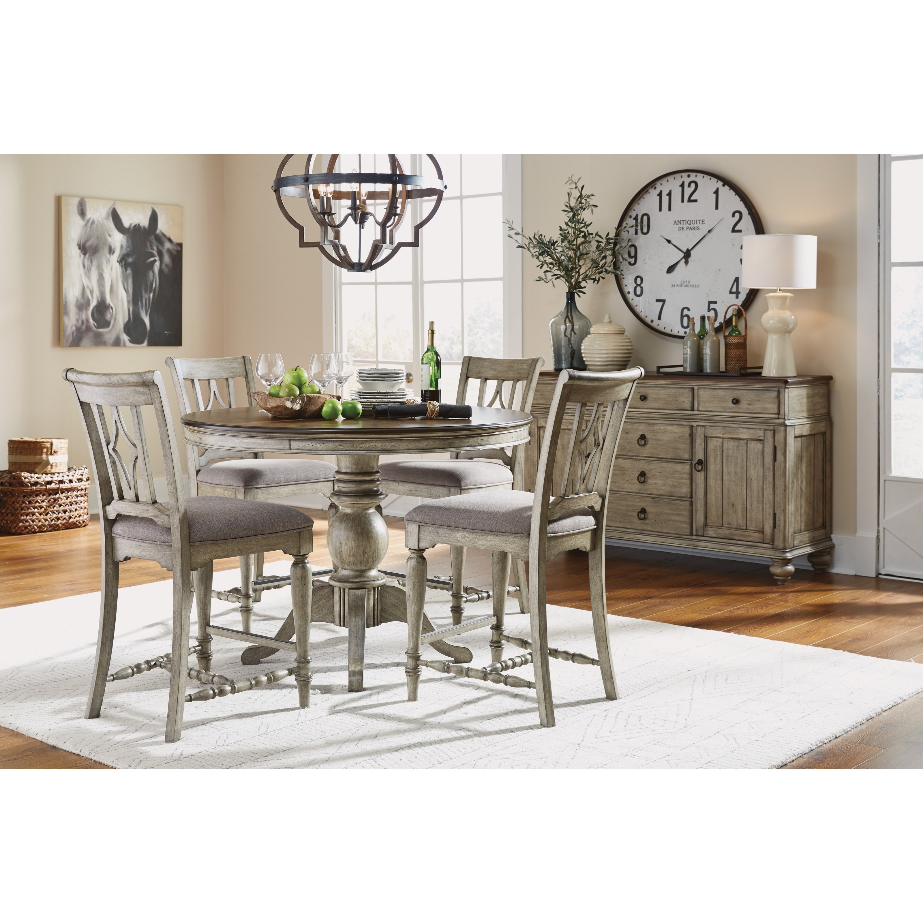 Flexsteel Wynwood Collection Plymouth Counter Height Dining Room Group